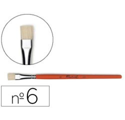 Brosse plate raphaël soie de porc nº6 virole fer blanc nickelé