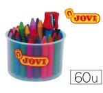Craie cire jovi jovicolor 75mm diamètre 11mm pot 60 unités + 1 taille-crayon