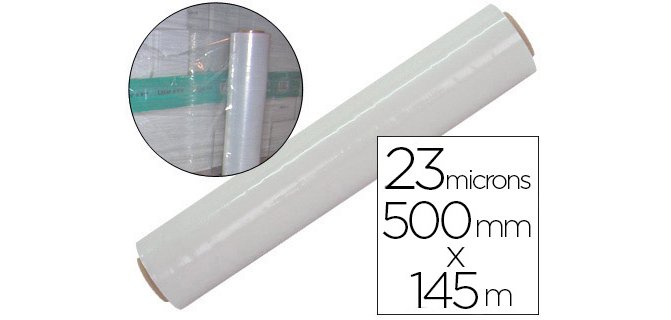 Film étirable 500mmx145m épaisseur 23 microns bonne adhérence transparent