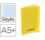 Cahier conquérant polypropylène a5+ 17x22cm 140 pages 90g séyès coloris jaune