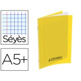 Cahier conquérant polypropylène a5+ 17x22cm 140 pages 90g séyès coloris jaune
