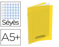 Cahier conquérant polypropylène a5+ 17x22cm 140 pages 90g séyès coloris jaune