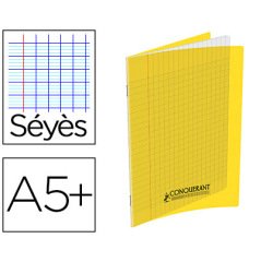 Cahier conquérant polypropylène a5+ 17x22cm 140 pages 90g séyès coloris jaune