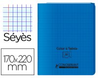 Cahier conquérant polypropylène a5+ 17x22cm 140 pages 90g séyès coloris bleu