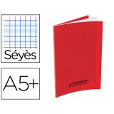 Cahier conquérant polypropylène a5+ 17x22cm 140 pages 90g séyès coloris rouge