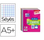 Cahier piqûre, 170 x 220 mm, seyès, 96 pages,lot de 5