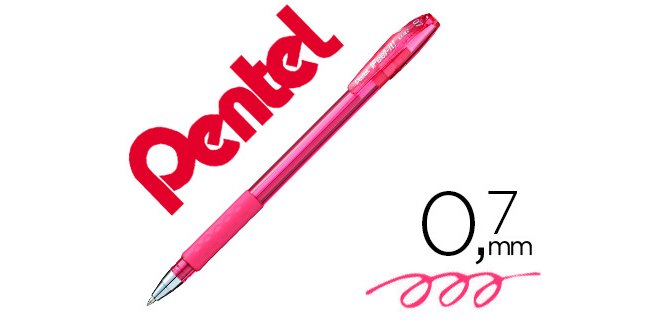 Stylo-bille pentel feel-it écriture moyenne pointe 0.7mm encre coloris rose