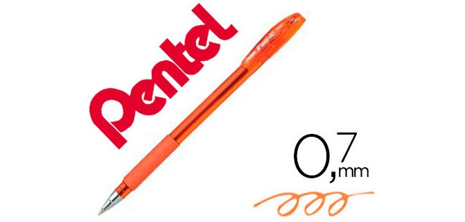 Stylo-bille pentel feel-it écriture moyenne pointe 0.7mm encre coloris orange