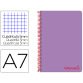 Cahier spirale liderpapel a7 micro wonder 200 pages 90g    5x5mm 4 bandes couleurs       violet