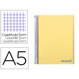 Cahier spirale liderpapel a5 micro wonder 240 pages 90g    5x5mm 6 trous 5 bandes        couleurs jaune
