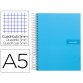 Cahier spirale liderpapel crafty couverture contrecollée a5 240p 90g/m2 5x5mm microperforé 6 trous coloris bleu ciel