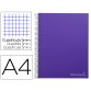 Cahier spirale liderpapel jolly couverture contrecollée a4 280p 75g/m2 5x5mm microperforé 4 trous coloris violet