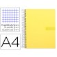 Cahier spirale liderpapel crafty couverture contrecollée a4 240p 90g/m2 5x5mm microperforé 4 trous coloris jaune