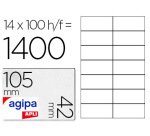 Étiquette adhésive apli agipa imprimante laser copieur 105x42mm boîte 1400 unités