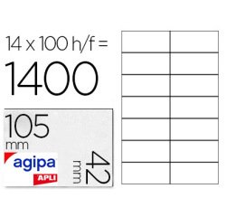 Étiquette adhésive apli agipa imprimante laser copieur 105x42mm boîte 1400 unités