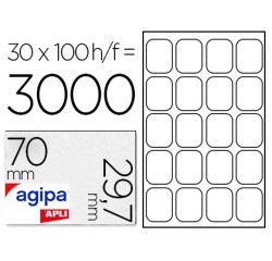 Étiquette adhésive apli agipa multi-usage 70x29.7mm toute imprimante boîte 3000 unités