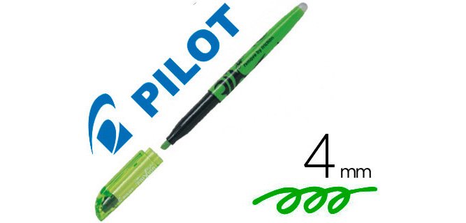 Surligneur pilot frixion light écriture 1/3.3mm encre thermosensible effaçage par frottement coloris vert