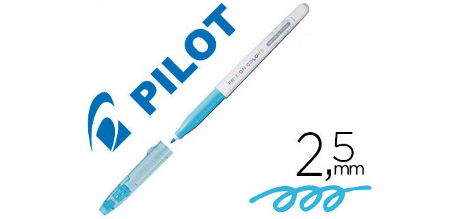 Stylo-feutre pilot frixion colors dessin effaçable pointe fibre résistante 2.5mm bleu clair