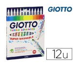 Feutre coloriage giotto turbo advanced capuchon ventilé pointe fine encre base eau colo   ris assortis étui 12 unités