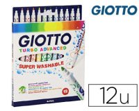Feutre coloriage giotto turbo advanced capuchon ventilé pointe fine encre base eau colo   ris assortis étui 12 unités