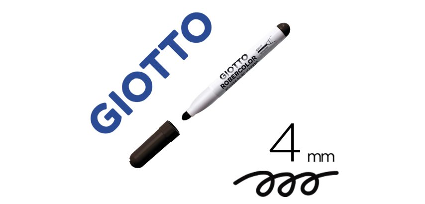 Marqueur giotto robercolor effaçable tableau blanc pointe medium ogive 4 mm coloris noir