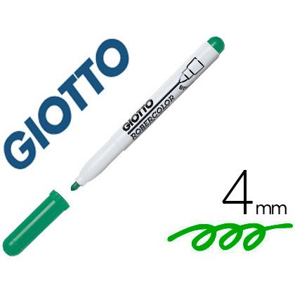 Marqueur giotto robercolor effaçable tableau blanc pointe medium ogive 4 mm coloris vert