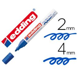 Marqueur edding permanent peinture e750 pointe moyenne 2/4mm encre laquée opaque tous supports résistant chaleur bleu