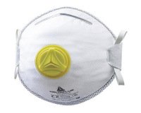 Demi-masque deltaplus jetable m1200v fibre synthétique non tissée moule ffp2 lanières élastique valve boite de 10