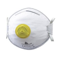 Demi-masque deltaplus jetable m1200v fibre synthétique non tissée moule ffp2 lanières élastique valve boite de 10