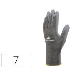 Gant tricot deltaplus polyamide paume enduite polyuréthane jauge 13 coloris gris taille 7 paire