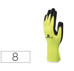 Gant tricot deltaplus polyester fluo enduction mousse latex jauge 13 taille 8 paire