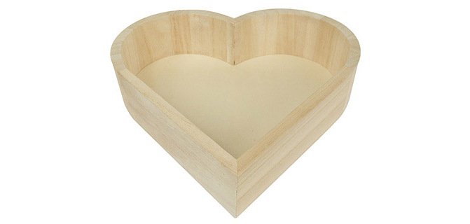 Plateau en bois graine créative 220x190x50mm forme coeur