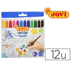 Feutre coloriage jovi décor textil tout type de surface vernissage possible étui carton 12 unités