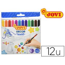 Feutre coloriage jovi décor textil tout type de surface vernissage possible étui carton 12 unités
