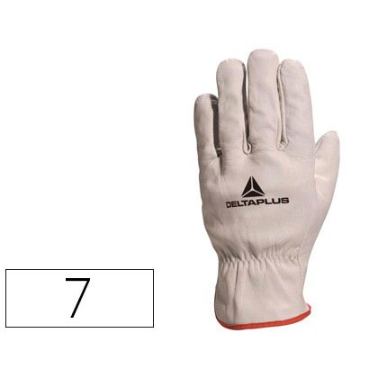 Gant tout fleur bovin deltaplus coupe américaine épaisseur 0.90/1.10mm coloris gris liseré rouge taille 7 paire