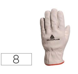 Gant tout fleur bovin deltaplus coupe américaine épaisseur 0.90/1.10mm coloris gris liseré rouge taille 8 paire