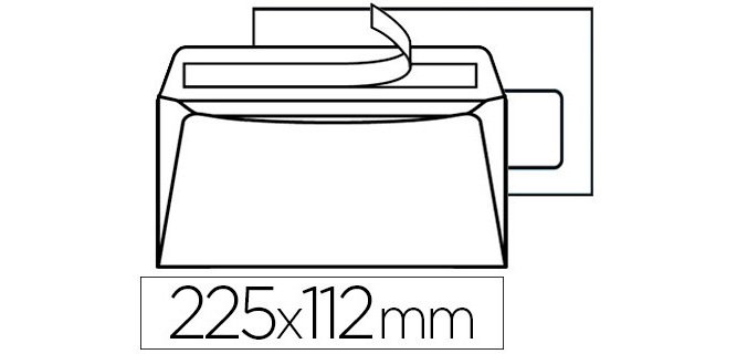 Enveloppe gpv dl+ 112x225mm 90g adhésive fermeture rapide sécurisée définitive fenêtre 45x100mm blanche boîte 500 unités