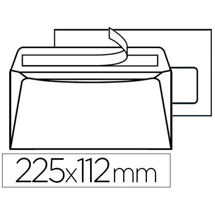 Enveloppe gpv dl+ 112x225mm 90g adhésive fermeture rapide sécurisée définitive fenêtre 45x100mm blanche boîte 500 unités