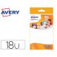 Étiquette avery adhésive ovale 41x89mm permanente imprimable brillante coloris blanc boîte 18 unités