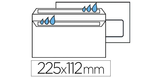Enveloppe gpv dl+ 112x225mm 90g adhésive fermeture rapide sécurisée définitive fenêtre 45x100mm blanche boîte 100 unités