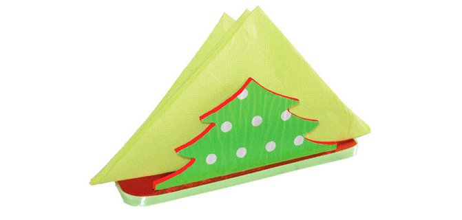 Porte-serviettes culture club à décorer forme sapin mdf 16x5x6cm