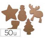 Forme noël culture club à décorer mdf 14cm hauteur assortiment 5 formes différentes 50 pièces à suspendre