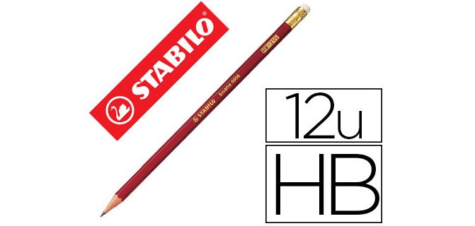 Crayon graphite stabilo swano hb corps hexagonal usage courant bout gomme