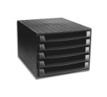 Module classement exacompta the box ecoblack 5 tiroirs 387x284x218mm coloris noir