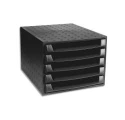 Module classement exacompta the box ecoblack 5 tiroirs 387x284x218mm coloris noir