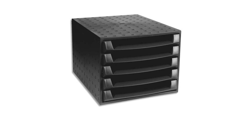 Module classement exacompta the box ecoblack 5 tiroirs 387x284x218mm coloris noir