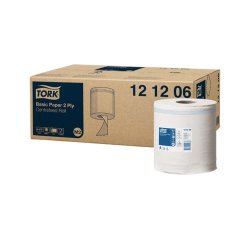 Tork papier d'essuyage basic pour distributeur à dévidage  central blanc m2 lot de 6