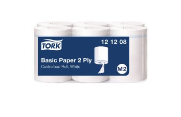 Tork papier d'essuyage basic pour distributeur à dévidage  central blanc m2 lot de 6