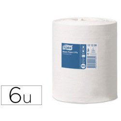Tork papier d'essuyage basic pour distributeur à dévidage  central blanc m2 lot de 6