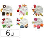 Moule dtm mini silicone diamètre 70mm réalisation miniature pâte polymère four modèles assortis lot 6 unités